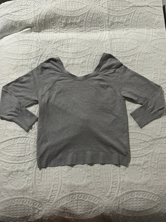 Victoria's Secret Tops - Victoria’s Secret Gray Women's Scoop Neck Open/ Twist back Sweater Sz: M